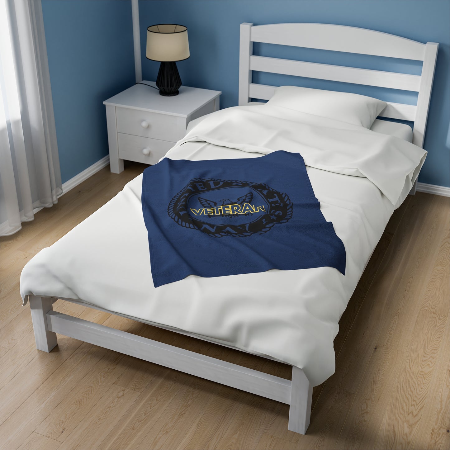 US Navy Veteran Velveteen Plush Blanket