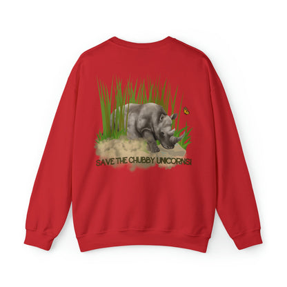 ADVOCATE FOR ENDANGERED ANIMALS Save the Chubby Unicorns Grassland-Crewneck Sweater - TheSloanCreative