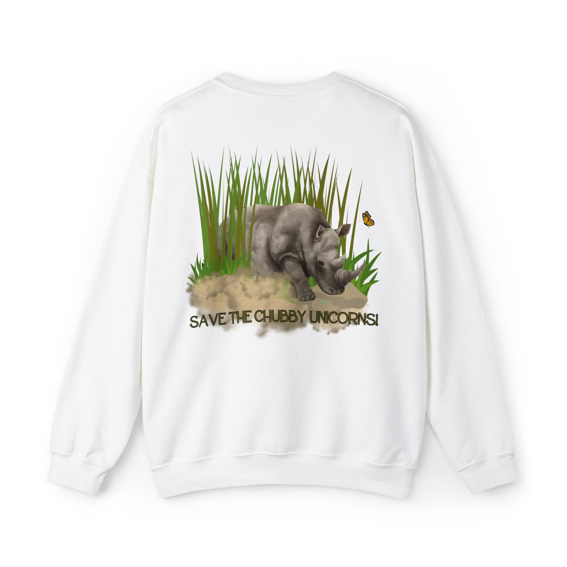 ADVOCATE FOR ENDANGERED ANIMALS Save the Chubby Unicorns Grassland-Crewneck Sweater - TheSloanCreative