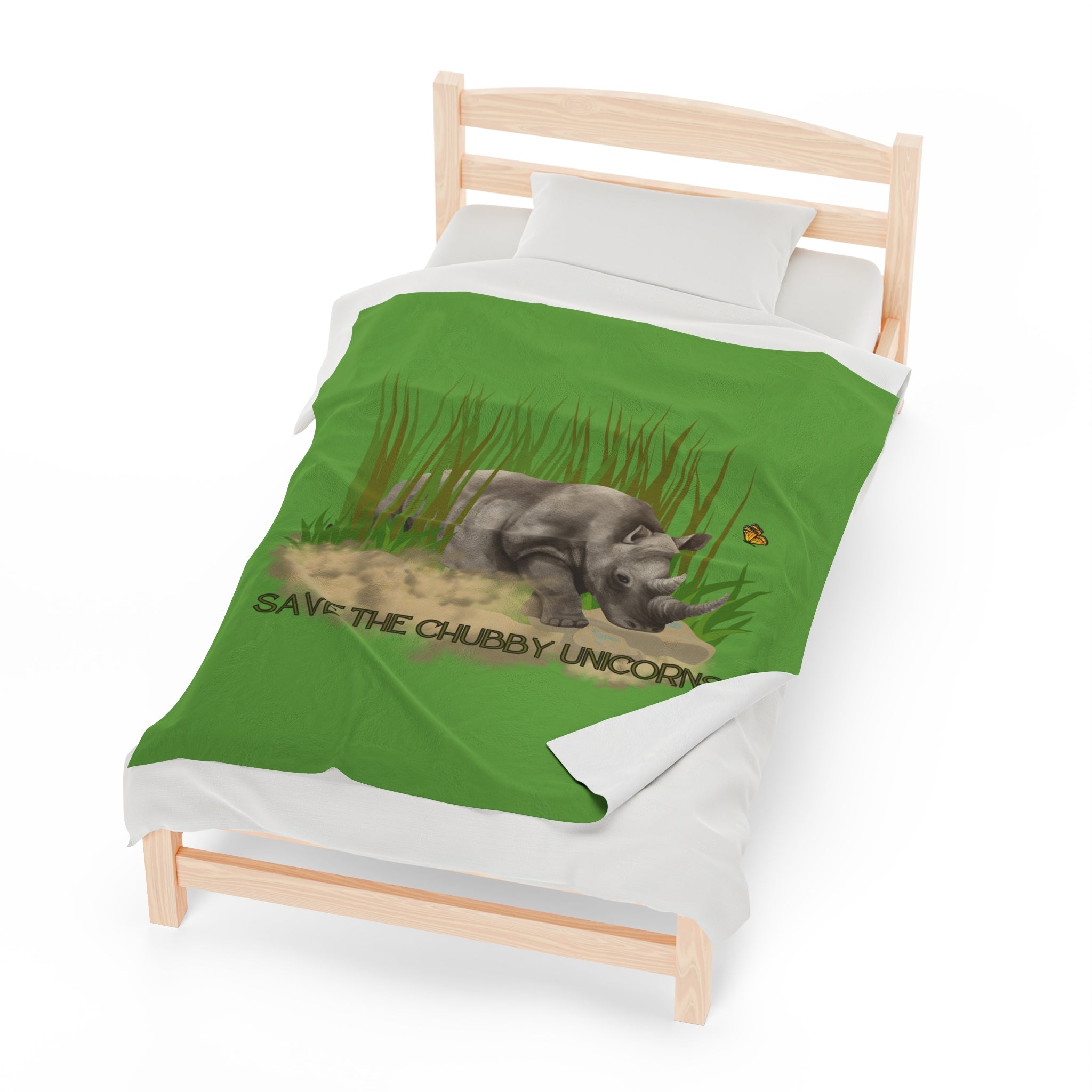 ADVOCATE FOR ENDANGERED ANIMALS Save the Chubby Unicorns Grassland- Plush Blanket - TheSloanCreative
