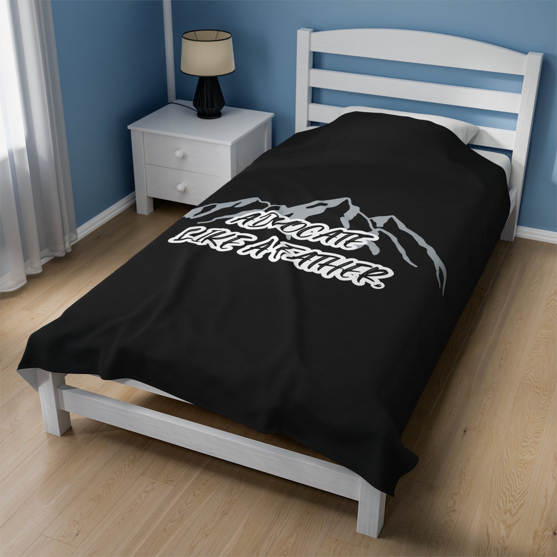 Advocate Like A Father Mountain Velveteen Plush Blanket - TheSloanCreative