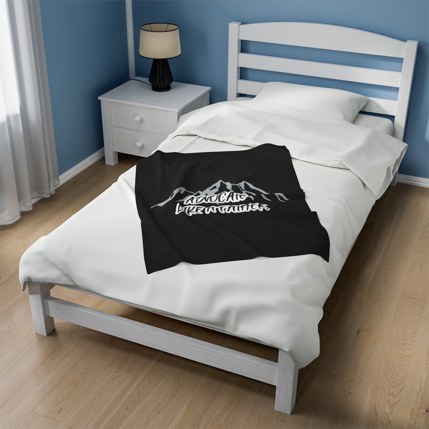 Advocate Like A Father Mountain Velveteen Plush Blanket - TheSloanCreative