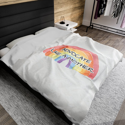 Advocate Like A Mother Rainbow Velveteen Plush Blanket - TheSloanCreative