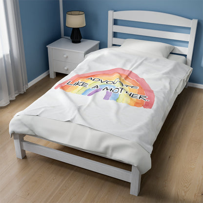 Advocate Like A Mother Rainbow Velveteen Plush Blanket - TheSloanCreative