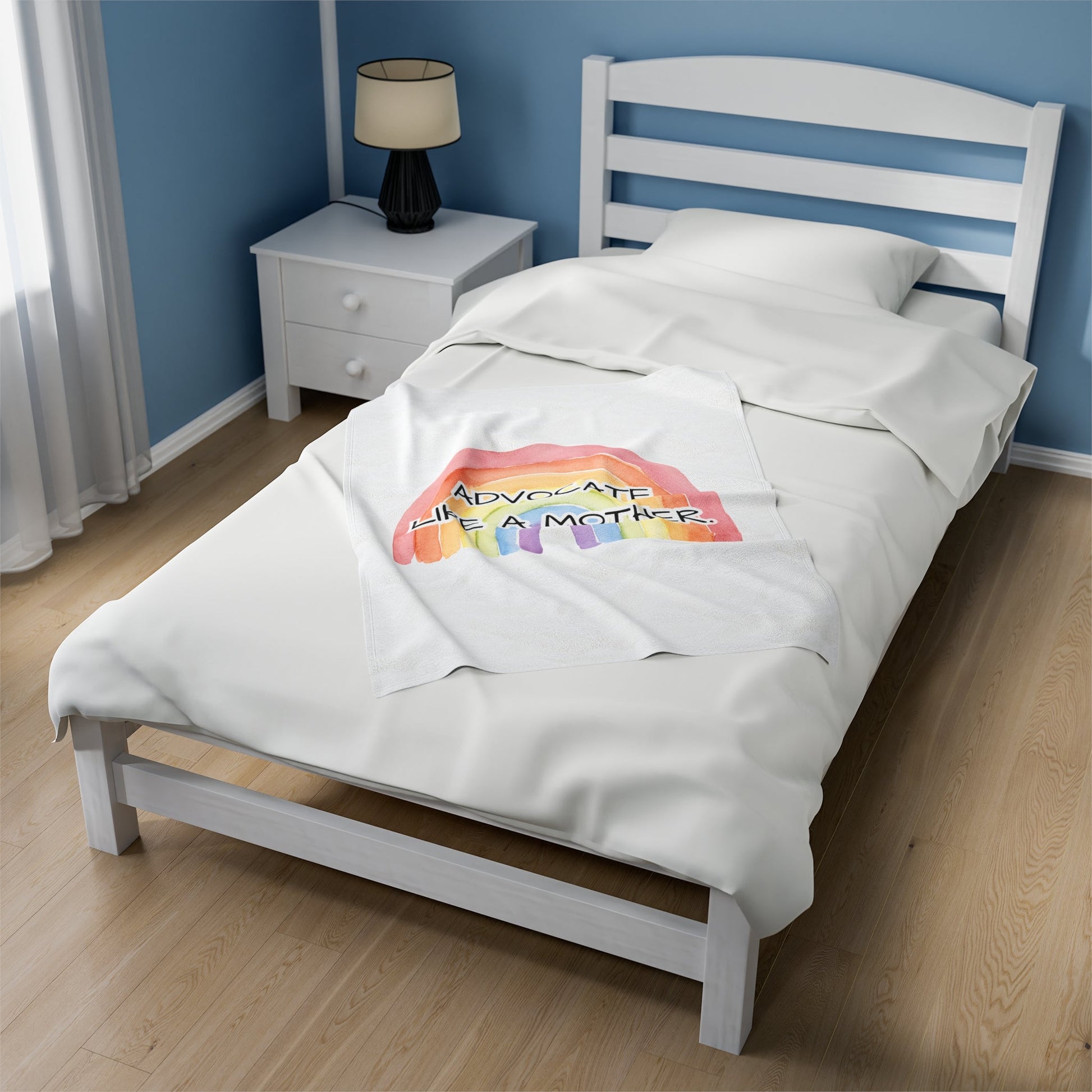 Advocate Like A Mother Rainbow Velveteen Plush Blanket - TheSloanCreative