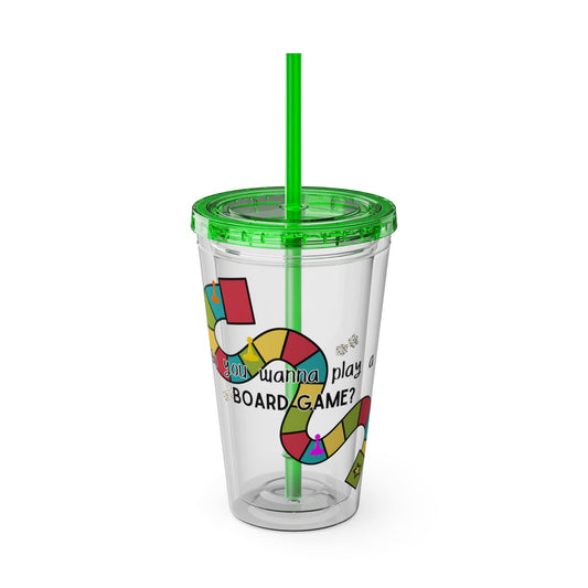 Do You Wanna Play a Board Game- 16 oz Sunsplash Tumbler (Straw Included) - TheSloanCreative