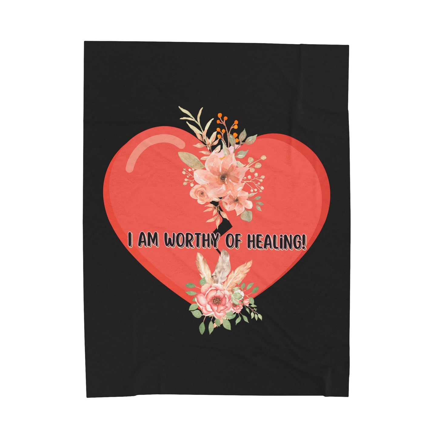 I am Worthy of Healing- Self love and advocacy Velveteen Plush Blanket - TheSloanCreative