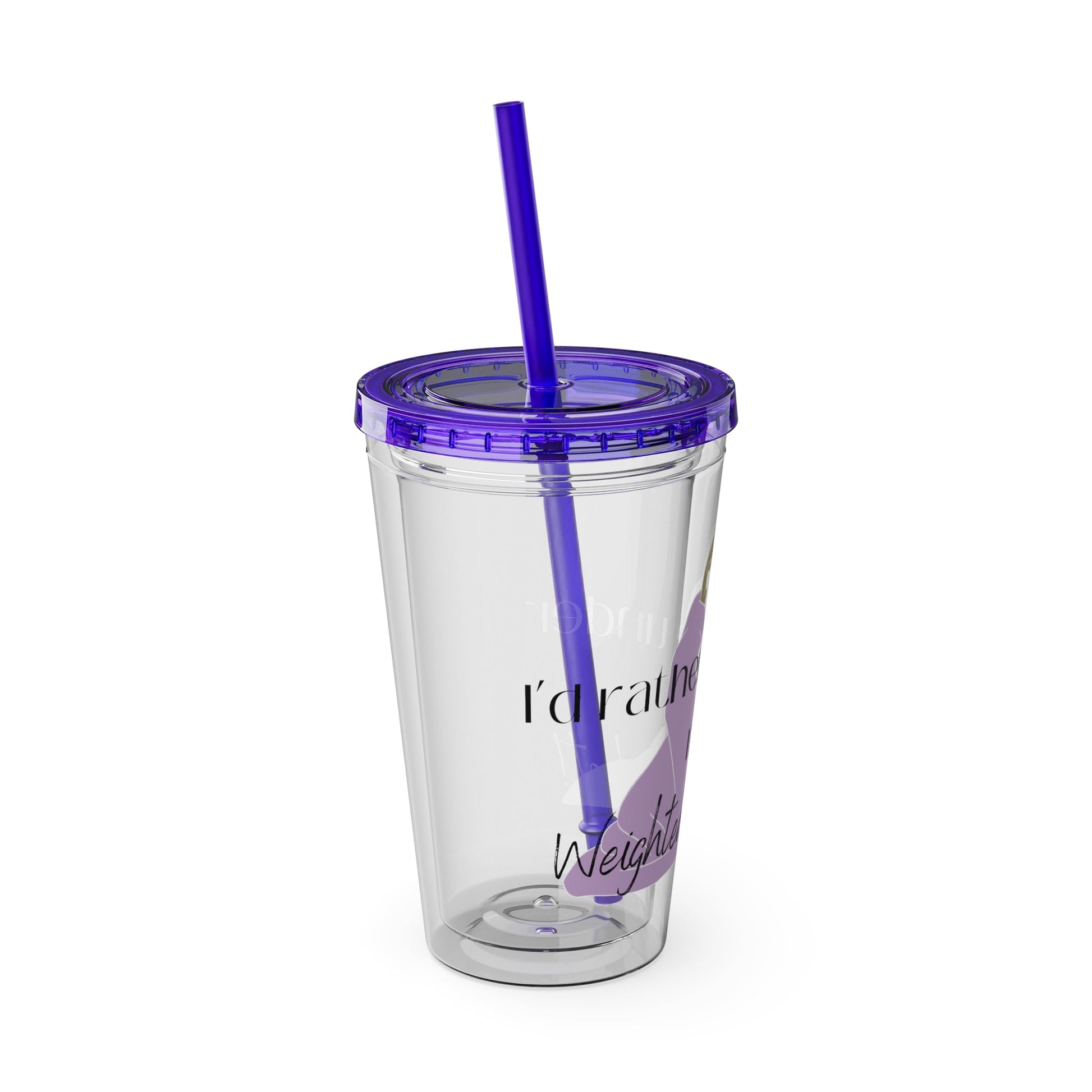 I’d Rather be Under My Weighted Blanket- 16 oz Sunsplash Tumbler (Straw Included) - TheSloanCreative