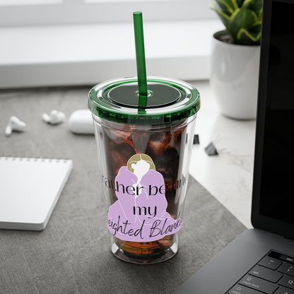 I’d Rather be Under My Weighted Blanket- 16 oz Sunsplash Tumbler (Straw Included) - TheSloanCreative