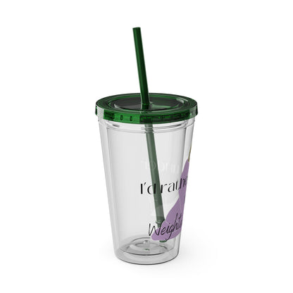 I’d Rather be Under My Weighted Blanket- 16 oz Sunsplash Tumbler (Straw Included) - TheSloanCreative