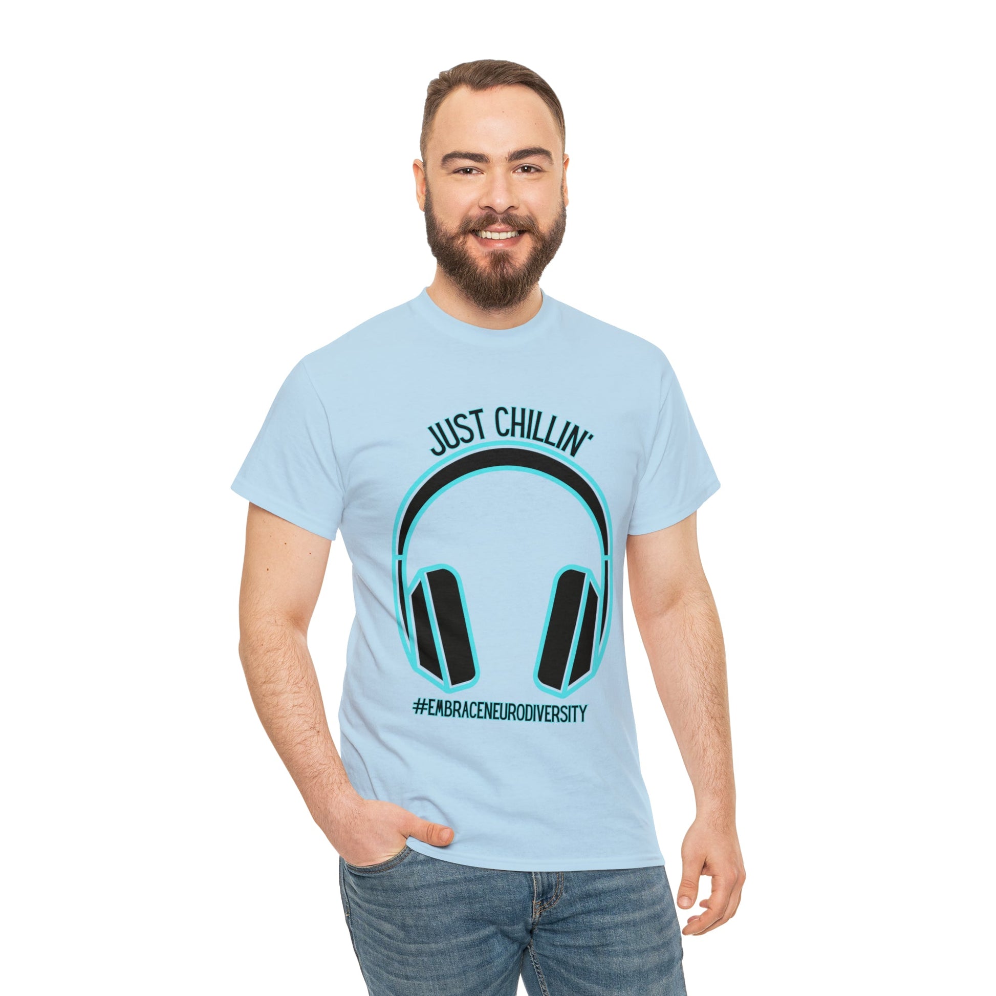 Just Chillin’ Headphones Advocacy and Awareness T-Shirt - TheSloanCreative