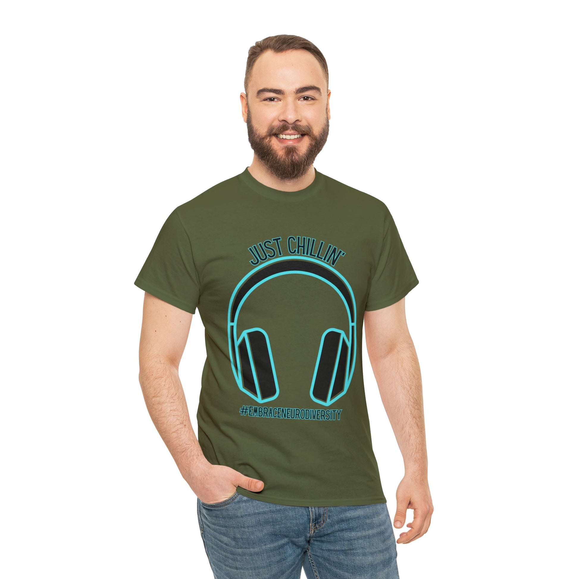 Just Chillin’ Headphones Advocacy and Awareness T-Shirt - TheSloanCreative