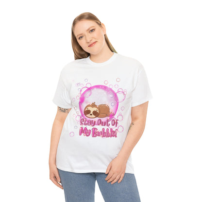 Leonardo the Sloth- Stay Out of My Bubble Pink Edition Tee - TheSloanCreative