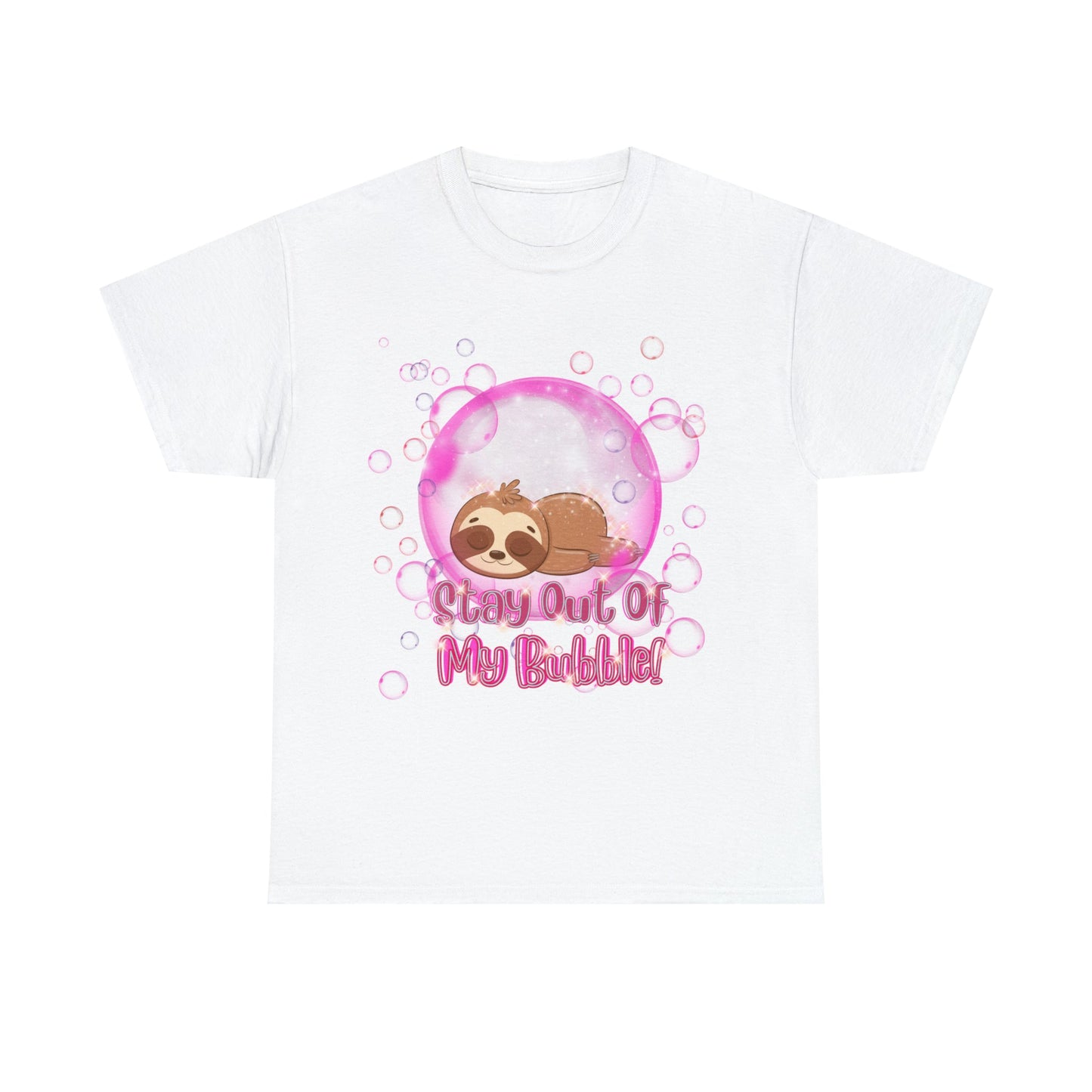 Leonardo the Sloth- Stay Out of My Bubble Pink Edition Tee - TheSloanCreative