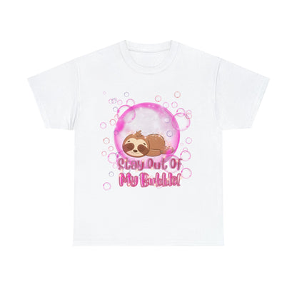 Leonardo the Sloth- Stay Out of My Bubble Pink Edition Tee - TheSloanCreative