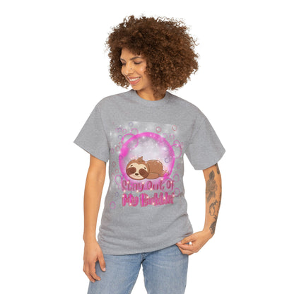 Leonardo the Sloth- Stay Out of My Bubble Pink Edition Tee - TheSloanCreative