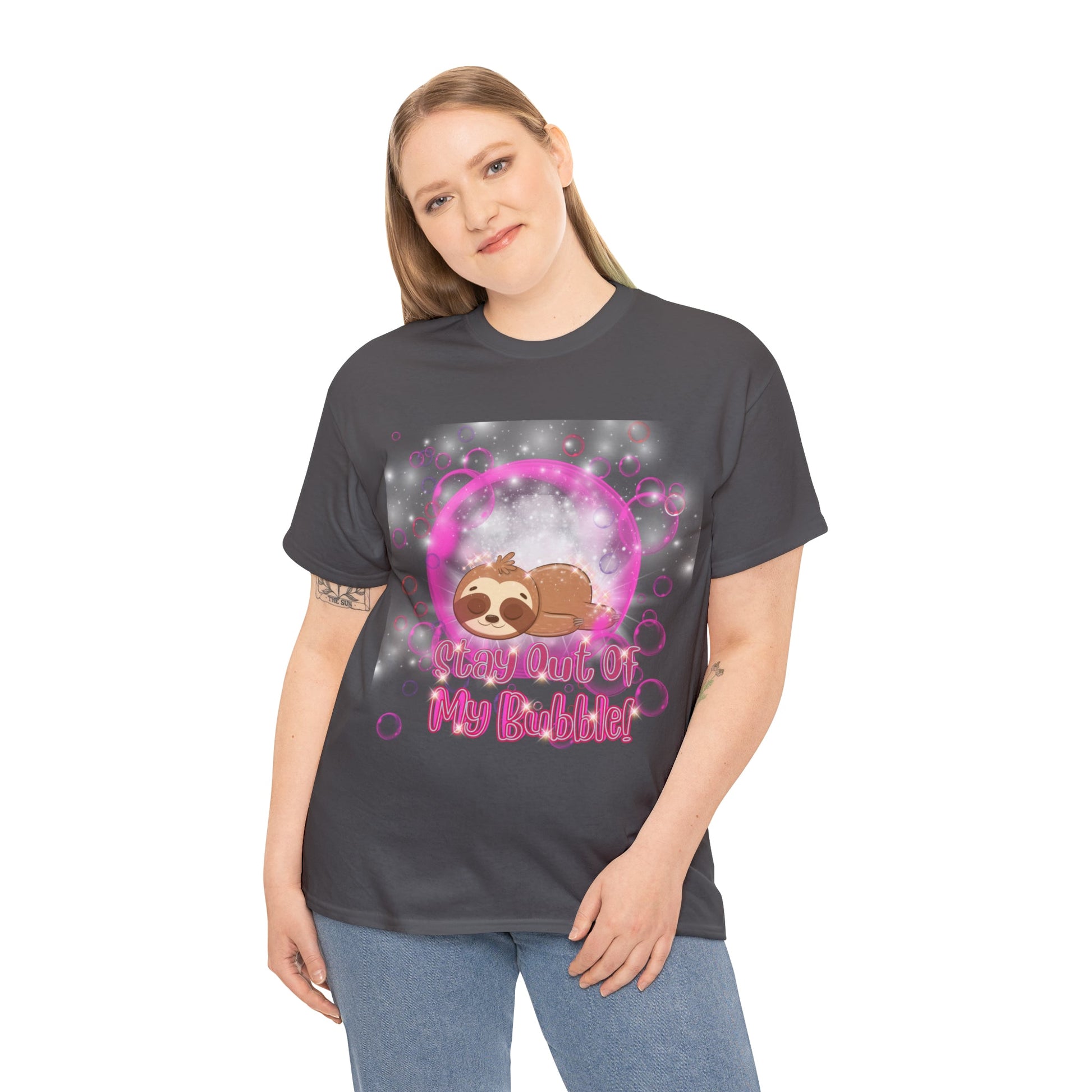 Leonardo the Sloth- Stay Out of My Bubble Pink Edition Tee - TheSloanCreative