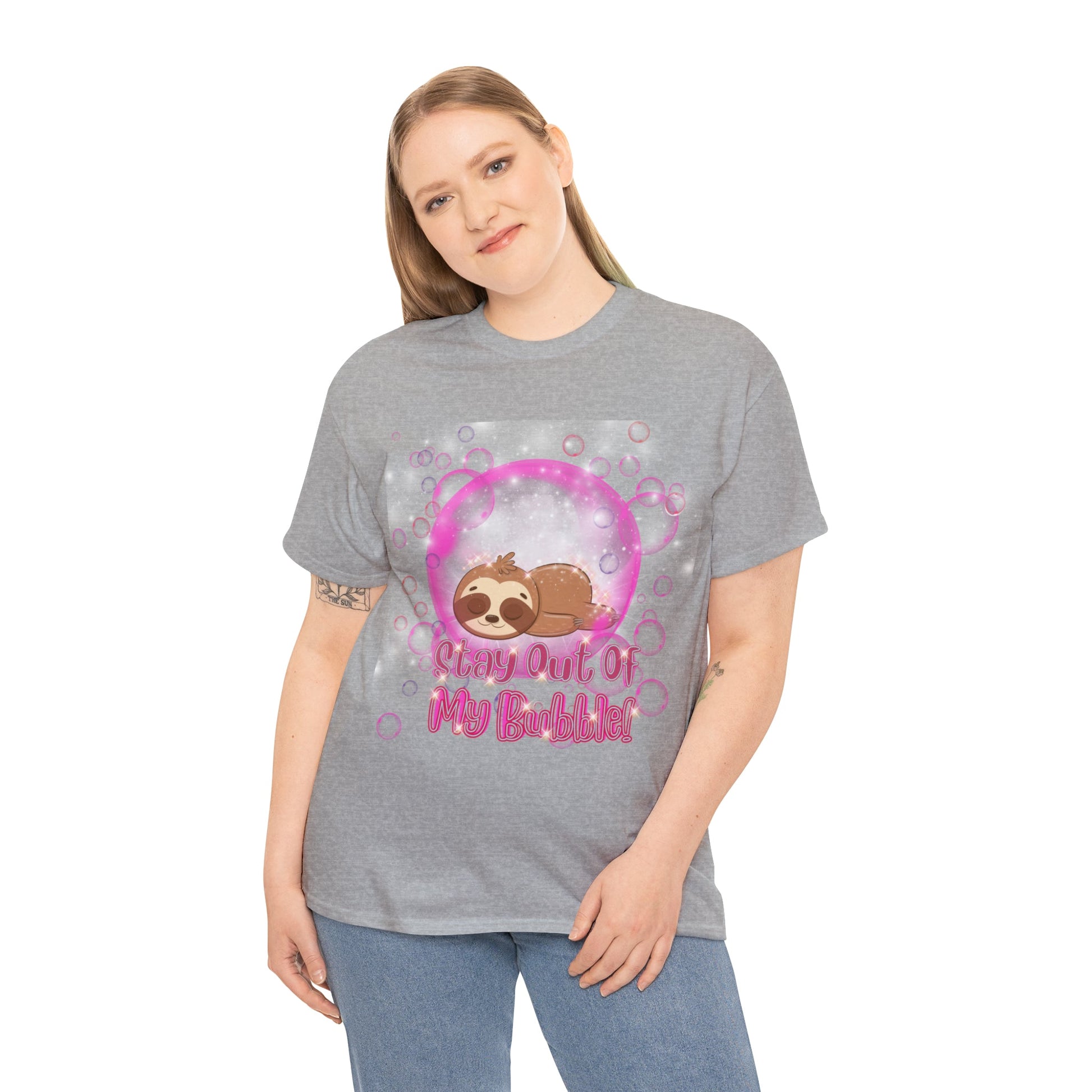 Leonardo the Sloth- Stay Out of My Bubble Pink Edition Tee - TheSloanCreative