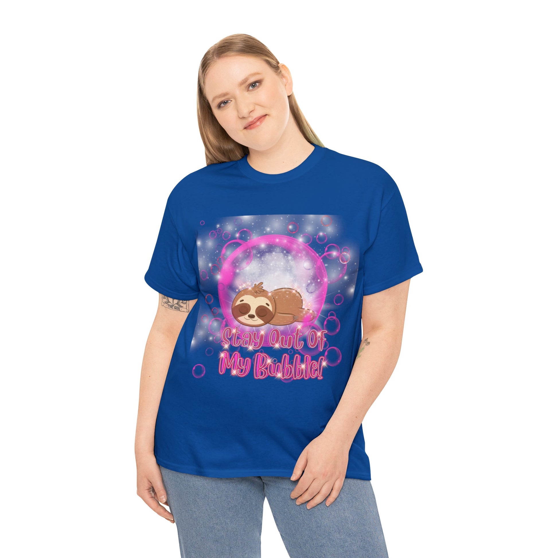 Leonardo the Sloth- Stay Out of My Bubble Pink Edition Tee - TheSloanCreative