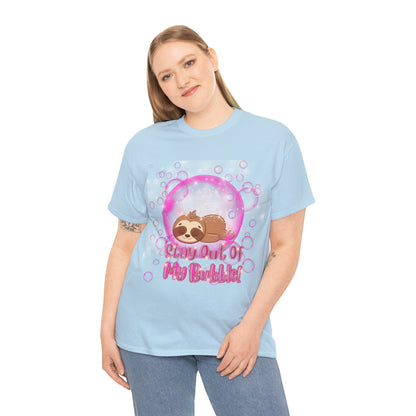 Leonardo the Sloth- Stay Out of My Bubble Pink Edition Tee - TheSloanCreative