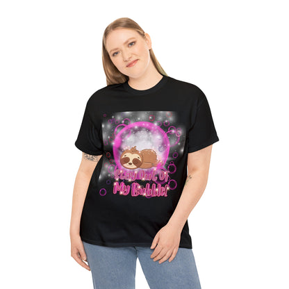 Leonardo the Sloth- Stay Out of My Bubble Pink Edition Tee - TheSloanCreative