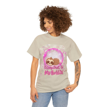 Leonardo the Sloth- Stay Out of My Bubble Pink Edition Tee - TheSloanCreative