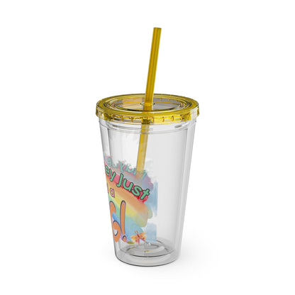 Maybe They Just Need a Hug- 16 oz Sunsplash Tumbler (Straw Included) - TheSloanCreative