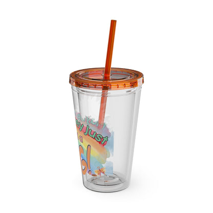 Maybe They Just Need a Hug- 16 oz Sunsplash Tumbler (Straw Included) - TheSloanCreative