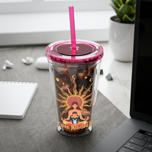 Raise Open Minded Humans- 16 oz Sunsplash Tumbler (Straw Included) - TheSloanCreative