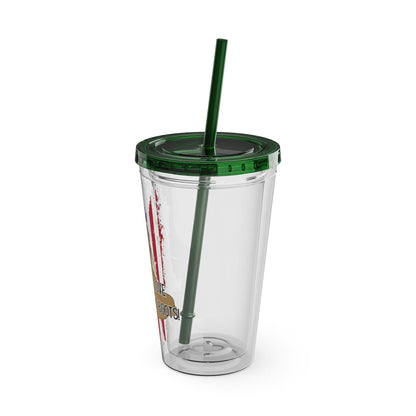 Somoeone I Love Wears Combat Boots- Tumbler with Straw, 16oz - TheSloanCreative