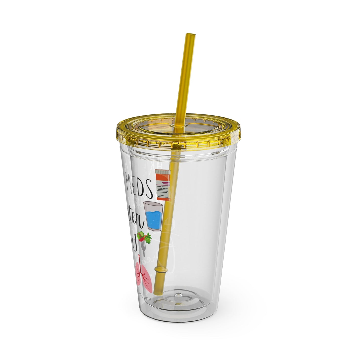 Take Your Meds and Breathe - 16 oz Sunsplash Tumbler (Straw Included) - TheSloanCreative