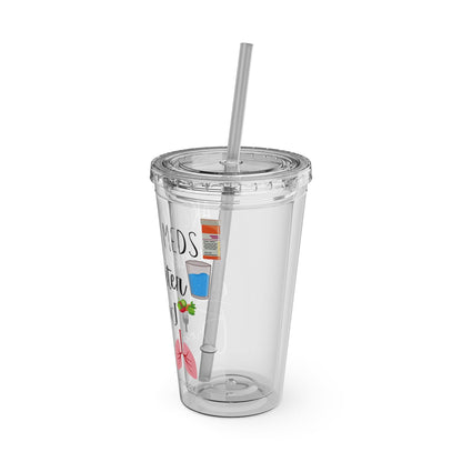 Take Your Meds and Breathe - 16 oz Sunsplash Tumbler (Straw Included) - TheSloanCreative