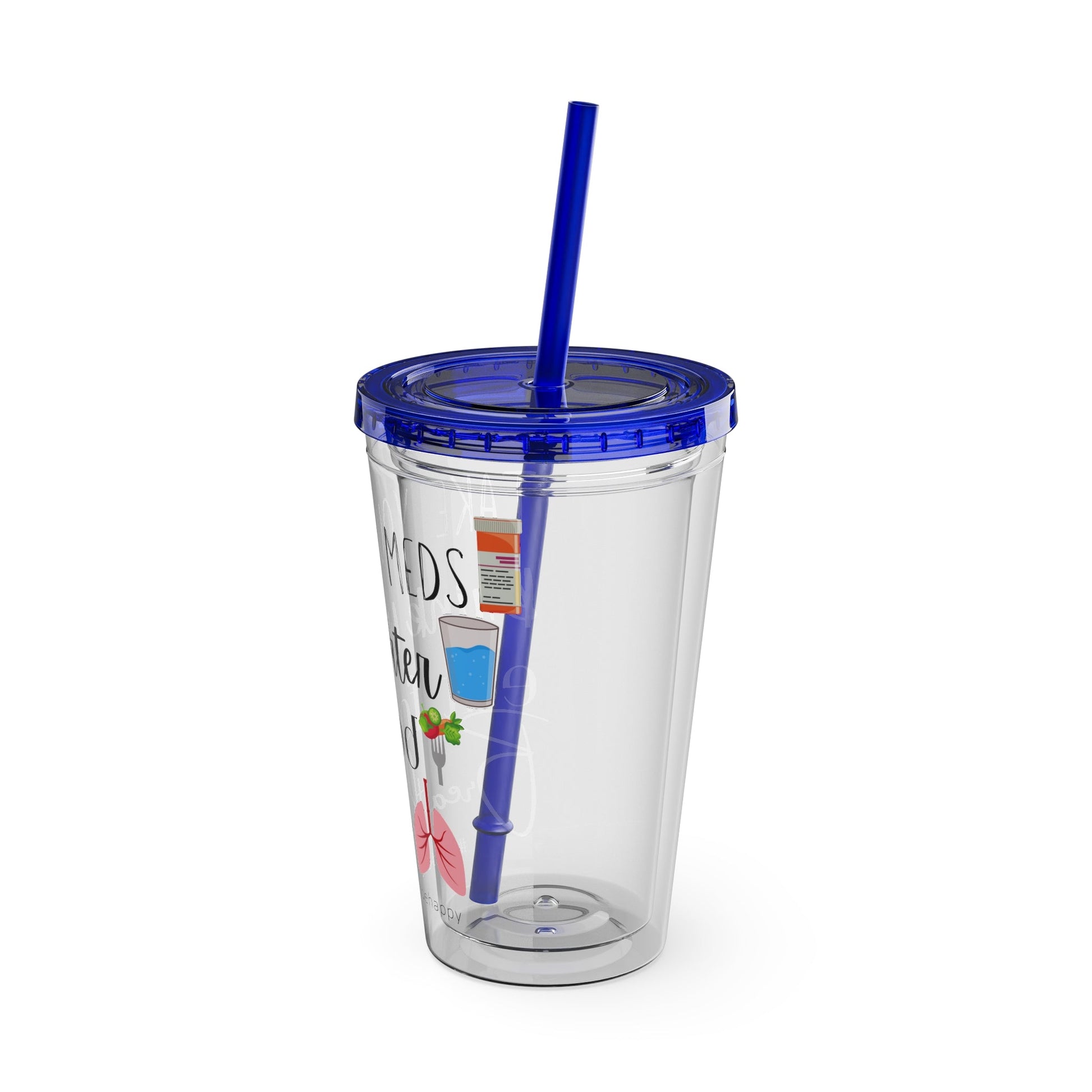 Take Your Meds and Breathe - 16 oz Sunsplash Tumbler (Straw Included) - TheSloanCreative