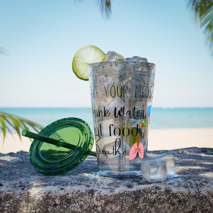 Take Your Meds and Breathe - 16 oz Sunsplash Tumbler (Straw Included) - TheSloanCreative