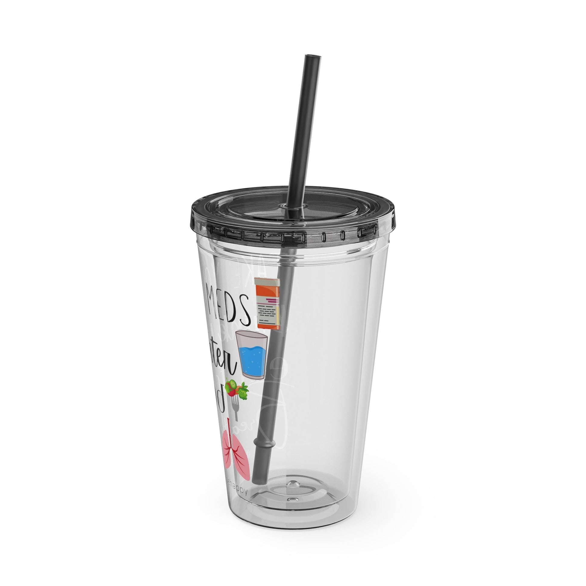 Take Your Meds and Breathe - 16 oz Sunsplash Tumbler (Straw Included) - TheSloanCreative