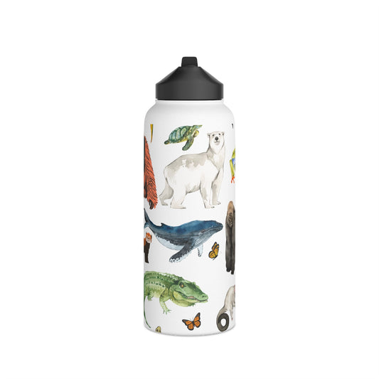 The Endangered Animals-Stainless Steel Water Bottle, Standard Lid - TheSloanCreative